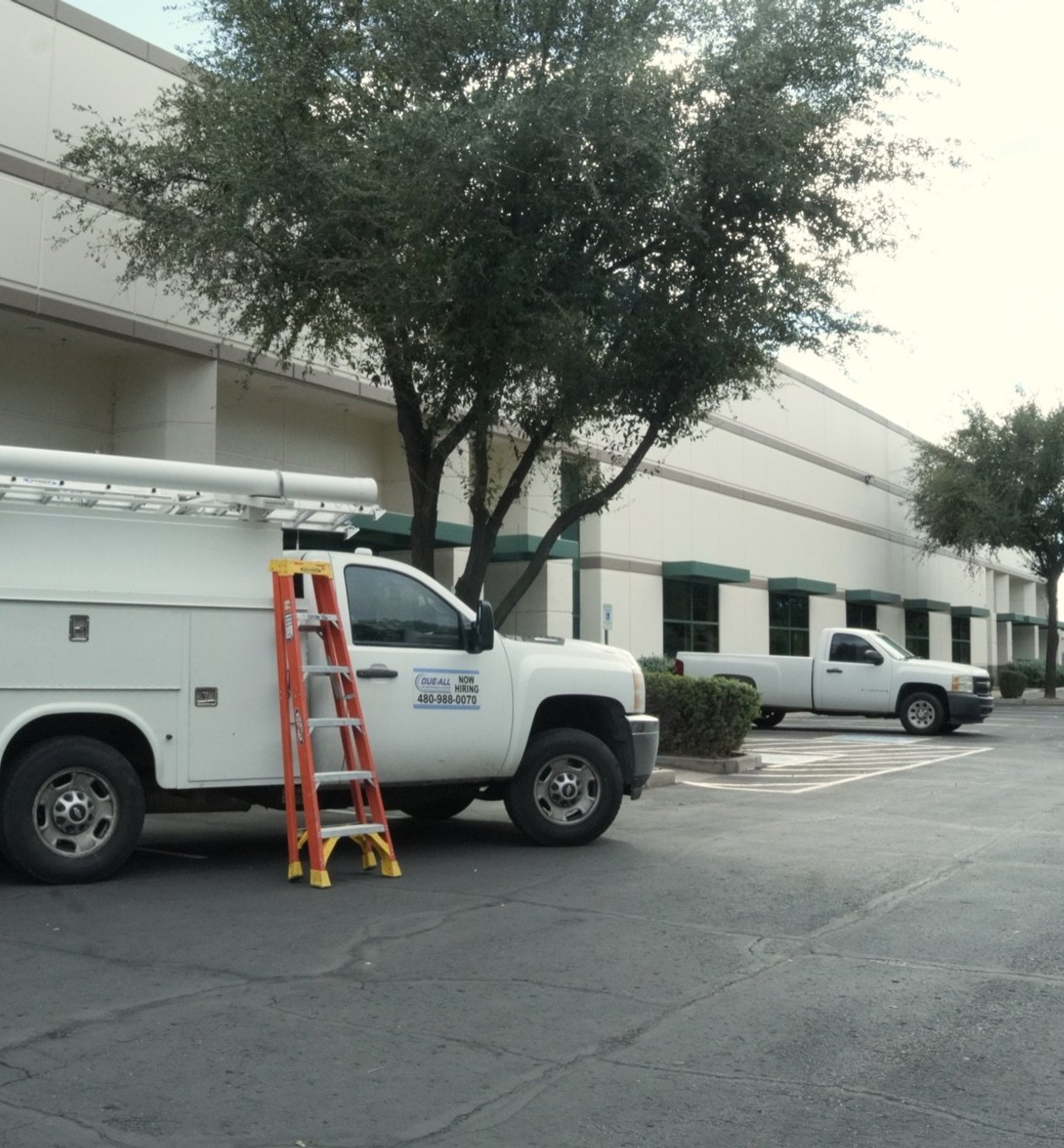 Due-All service truck on site at an East Valley warehouse