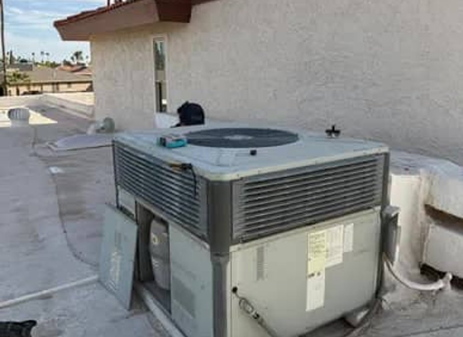 Outdoor HVAC unit installation